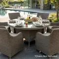 Sealey DG67 Dellonda Chester Rattan Wicker Round Outdoor Dining Table with Tempered Glass Top