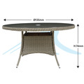 Sealey Dellonda Chester Rattan Wicker Round Outdoor Dining Table with Tempered Glass Top