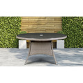 Sealey Dellonda Chester Rattan Wicker Round Outdoor Dining Table with Tempered Glass Top