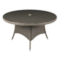 Sealey Dellonda Chester Rattan Wicker Round Outdoor Dining Table with Tempered Glass Top