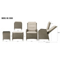 Sealey Dellonda Chester Rattan Wicker Outdoor Recliner Loungers & Table Set 5pc