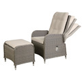Sealey Dellonda Chester Rattan Wicker Outdoor Recliner Loungers & Table Set 5pc