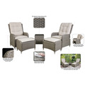Sealey Dellonda Chester Rattan Wicker Outdoor Recliner Loungers & Table Set 5pc
