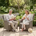 Sealey DG69 Dellonda Chester Rattan Wicker Outdoor Armchairs 2pc