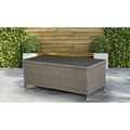 Sealey Dellonda Chester Rattan Wicker Outdoor Balcony Table with Tempered Glass Top
