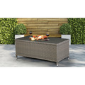 Sealey Dellonda Chester Rattan Wicker Outdoor Balcony Table with Tempered Glass Top