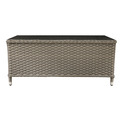 Sealey Dellonda Chester Rattan Wicker Outdoor Balcony Table with Tempered Glass Top