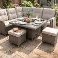 Sealey DG73 Dellonda Chester Rattan Wicker Adjustable-Height Outdoor Dining Table