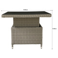 Sealey Dellonda Chester Rattan Wicker Adjustable-Height Outdoor Dining Table