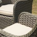 Sealey DG86 Dellonda Chester Rattan Wicker Outdoor Dining Set with Tempered Glass Tabletop 3pc