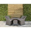 Sealey DG86 Dellonda Chester Rattan Wicker Outdoor Dining Set with Tempered Glass Tabletop 3pc