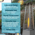 Sealey Dellonda 13kW Pyramid Gas Patio Heater 13kW Commercial/Garden Use - Stainless Steel