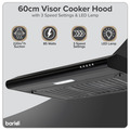 Sealey DH107 Baridi Visor Cooker Hood Extractor Fan 60cm - Black