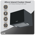 Sealey Baridi Square Island Cooker Hood 40cm - Black