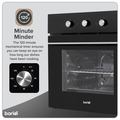 Baridi Built-In 5-Function Fan Assisted Oven with Timer 60cm, 55L Capacity - Black