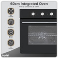 Baridi Built-In 5-Function Fan Assisted Oven with Timer 60cm, 55L Capacity - Black
