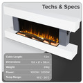 Sealey Baridi Wall Mounting Electric Fireplace with LED Flame Effect 52