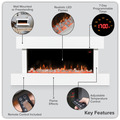 Baridi Wall Mounting Electric Fireplace with LED Flame Effect 46