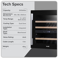 Baridi 36 Bottle Wine Fridge & Cooler 60cm