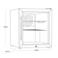 Sealey DH12 Baridi Mini Tabletop Beer & Drinks Fridge with Metal Shelves, LED Light & Security Lock 50L - Black