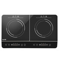 Sealey DH146 Baridi Portable Induction Hob with 2 Cooking Zones 60 x 36 x 6.5cm - Black