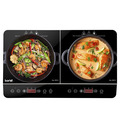 Sealey DH146 Baridi Portable Induction Hob with 2 Cooking Zones 60 x 36 x 6.5cm - Black