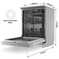 Sealey DH167 Baridi Regular Sized Freestanding Dishwasher 60cm Wide 14 Place Settings - Silver