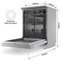 Sealey DH167 Baridi Regular Sized Freestanding Dishwasher 60cm Wide 14 Place Settings - Silver