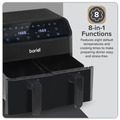 Sealey Baridi Dual Zone Air Fryer 8L with 8-in-1 Functions Touch Controls, Easy-Clean, Black - DH172