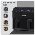 Sealey Baridi Dual Zone Air Fryer 8L with 8-in-1 Functions Touch Controls, Easy-Clean, Black - DH172
