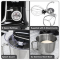 Sealey DH173 Baridi 1500W Stand Mixer with Accessories 6L - Black