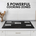 Sealey DH180 Baridi Integrated Induction Hob with 5 Cooking Zones 90cm 9300W Output