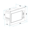 Sealey DH197 Baridi Integrated Microwave Oven with Grill 25L Capacity 900W - Stainless Steel