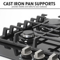 Baridi Gas Hob with 5 Cooking Zones 70cm - Black