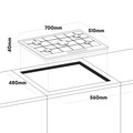 Baridi Gas Hob with 5 Cooking Zones 70cm - Black