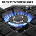Baridi Gas Hob with 5 Cooking Zones 70cm - Black
