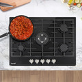 Baridi Gas Hob with 5 Cooking Zones 70cm - Black
