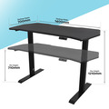 Sealey Dellonda Carbon Fibre Effect Electric Height Adjustable Standing Desk, 1400 x 700mm Dual Motor 100kg