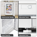 Sealey DH250 Baridi 55cm Undercounter Freezer with Adjustable Thermostat 85L - White