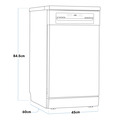 Baridi Slimline Freestanding Dishwasher 45cm Wide 10 Place Settings - Black
