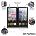 Sealey DH272 Baridi Hinged Double Door, Back Bar Drinks Fridge/Cooler, 190L Capacity