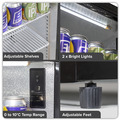 Sealey Baridi Back Bar Drinks Fridge/Cooler with Double Sliding Doors, 190L Capacity