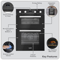 Sealey DH278 Baridi 72cm Built-Under Double Oven, 74L Capacity, Energy Rating A - Black