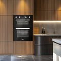 Sealey DH278 Baridi 72cm Built-Under Double Oven, 74L Capacity, Energy Rating A - Black