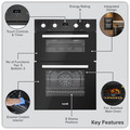 Sealey DH279 Baridi 90cm Built-In Double Oven, 88L Capacity, Energy Rating A - Black