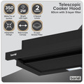 Sealey DH287 Baridi Telescopic Cooker Hood with Aluminium Filters 60cm - Black