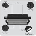 Sealey DH287 Baridi Telescopic Cooker Hood with Aluminium Filters 60cm - Black