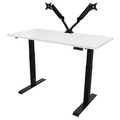 Sealey Dellonda White Electric Height Adjustable Standing Desk, 1400 x 700mm Dual Motor 100kg