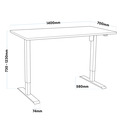 Sealey Dellonda Oak Electric Height Adjustable Standing Desk, 1400 x 700mm Dual Motor 100kg