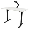 Sealey Dellonda Single Motor Ultra-Quiet Adjustable-Height Electric Sit/Stand Desk - White Desktop